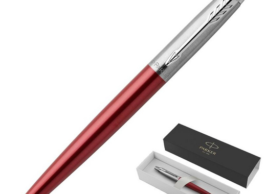 Ручка шариковая Parker Jotter Kensington Red CT цвет чернил синий цвет корпуса красный/серебристый (артикул производителя 1953187)